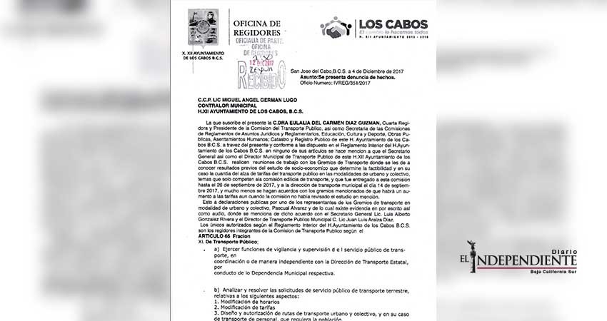 Interpone regidora Díaz Guzmán denuncia de hechos ante Contraloría