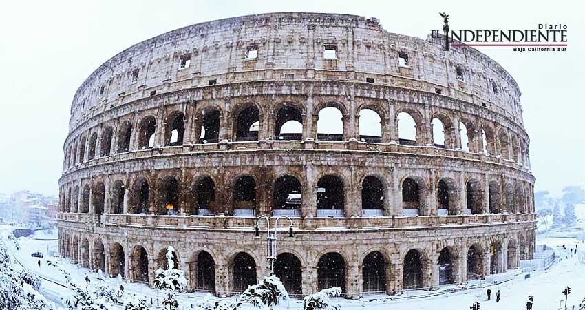 Italia se paraliza por inusual ola de frío; Roma, de blanco