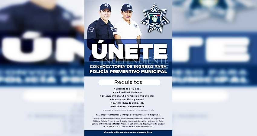 Abren convocatoria de ingreso para la policía municipal de La Paz
