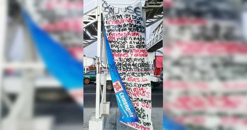 Reaparecen las narcomantas en La Paz