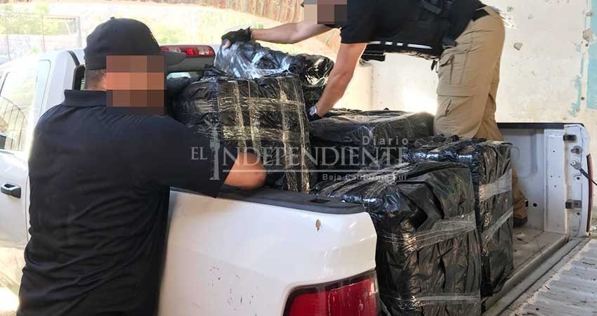 Mediante cateo fueron asegurados 380 kilos de marihuana en La Paz