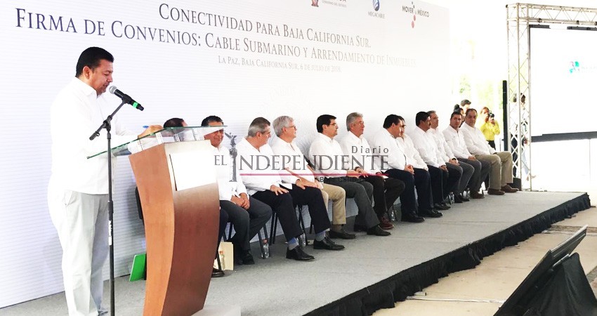 Firman convenio para instalación de cable submarino y arrendamiento de inmuebles en BCS