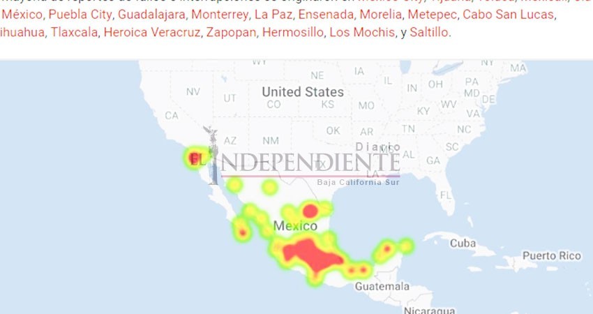 Afecta a Baja California Sur falla nacional de Telcel