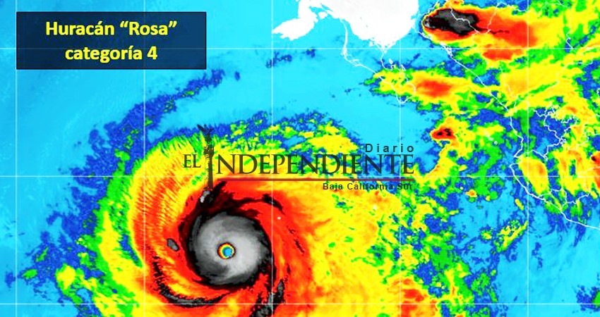 “Rosa” se intensificó en pocas  horas convirtiéndose ya en poderoso huaracan categoría 4