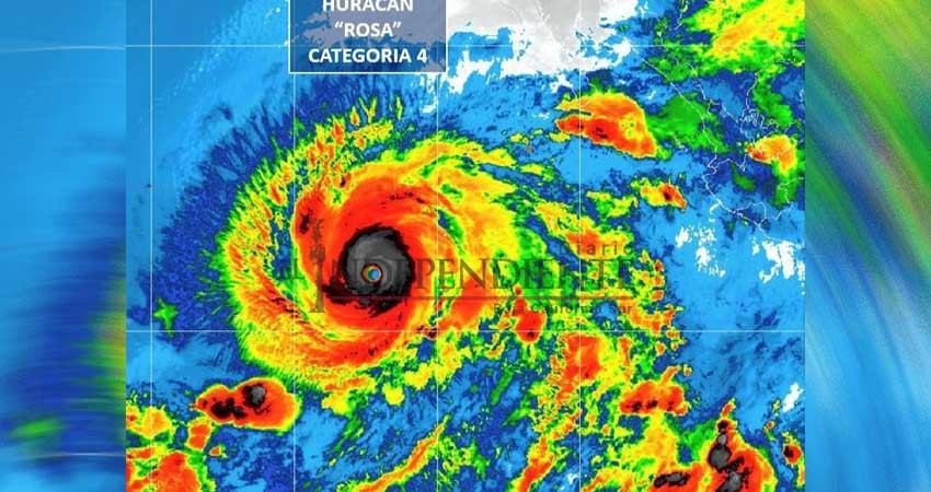 Primeras lluvias asociadas a “Rosa” causan crecida de arroyos en Los Cabos; se mantiene en categoría 4