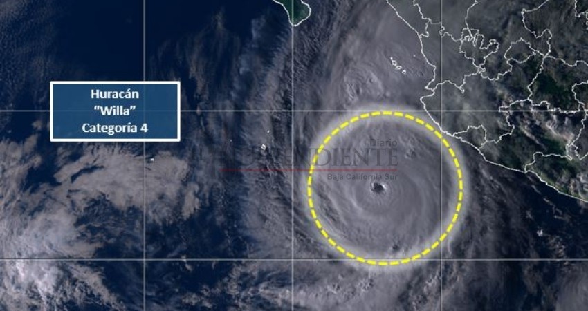 “Willa” se intensificó a poderoso huracán categoría 4; pronostican lluvias para Los Cabos