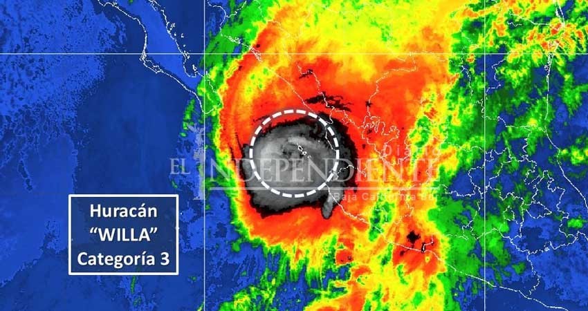 “Willa” continúa debilitándose; ya es huracán categoría 3