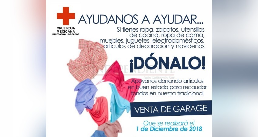 Invita Cruz Roja Mexicana a donar artículos para su tradicional venta de “garage”