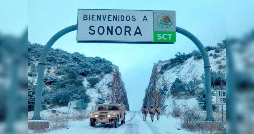 Cierran paso carretero entre Sonora y Chihuahua por nevadas