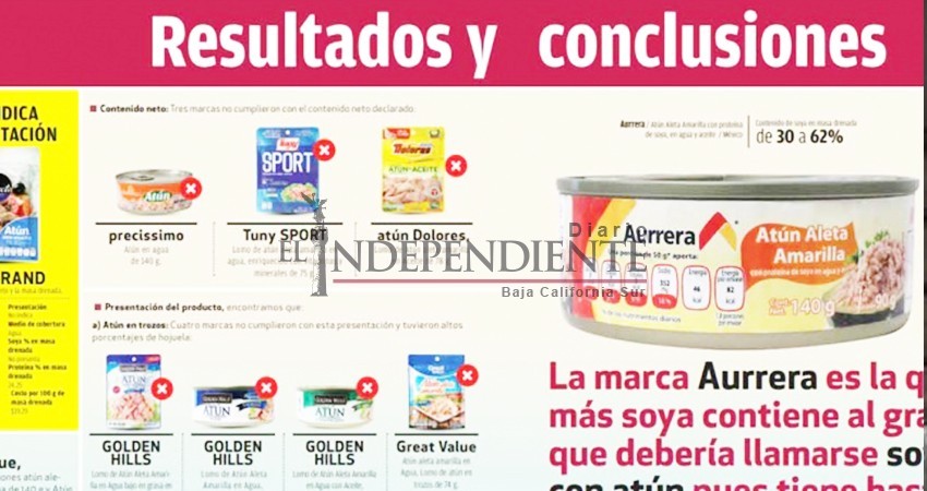 Exige Profeco etiquetado de latas con cantidad de atún y soya