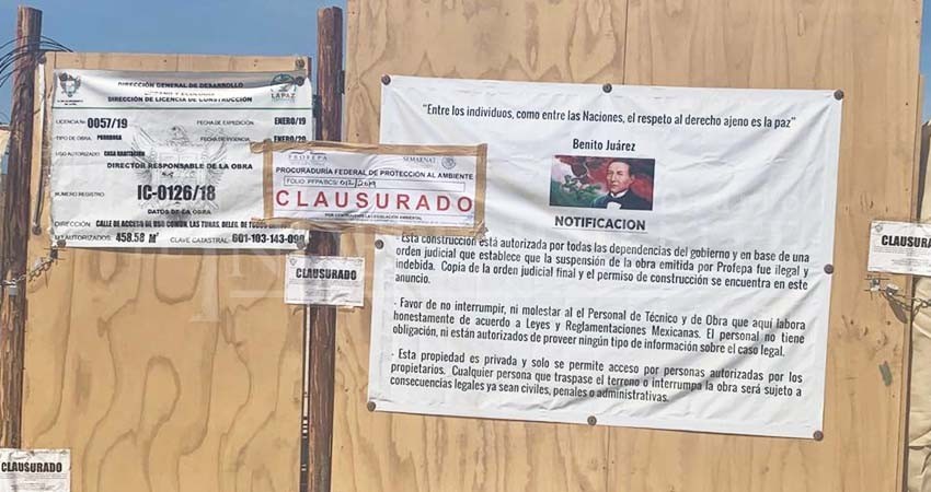 También Profepa clausuró construcción sobre dunas de Todos Santos