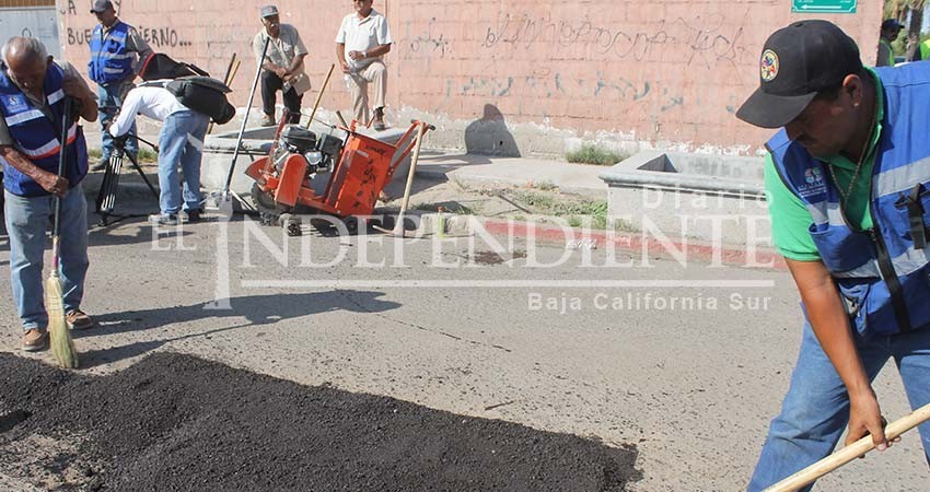 Espera SEPUIM que el bacheo aplicado en La Paz resista las lluvias