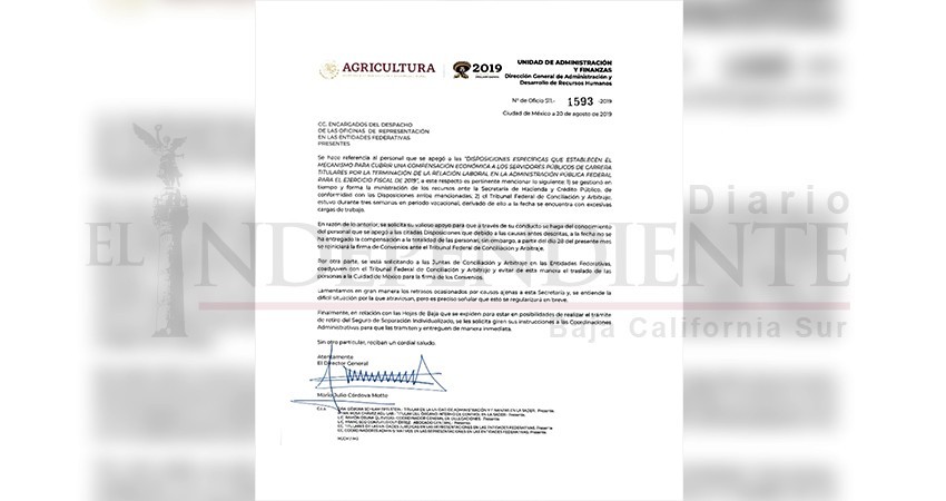 Más retrasos para liquidar a exempleados de confianza de SADER