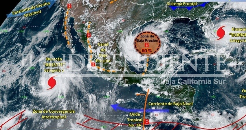 “Juliette” se intensificó convirtiéndose en huracán categoría 3; sigue alejándose de las costas de BCS