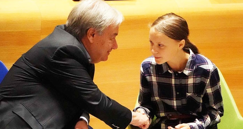 Greta lleva a la ONU su lucha contra el cambio climático