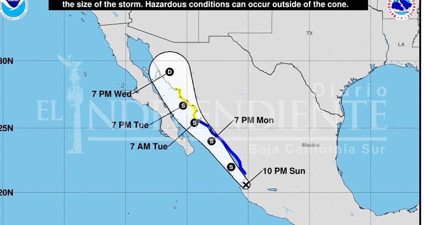 “Narda” se debilita a Depresión Tropical; pronostican lluvias para hoy  en BCS