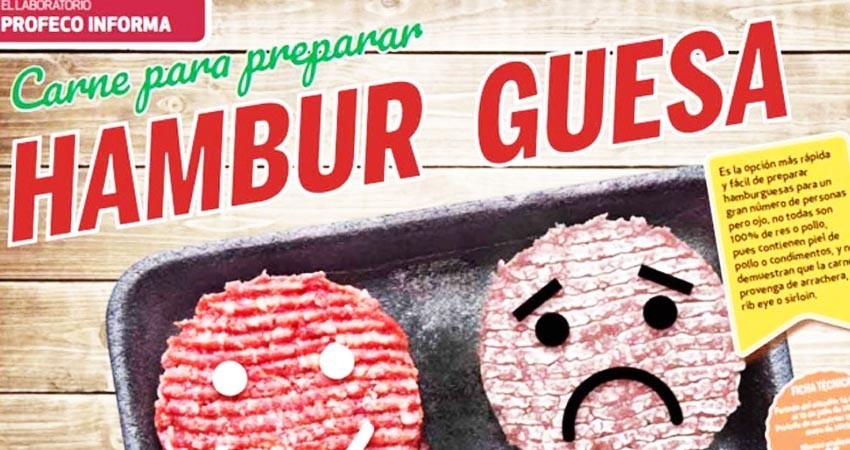 Dicen ser hamburguesas de rib eye o sirloin... tienen pellejos y soya