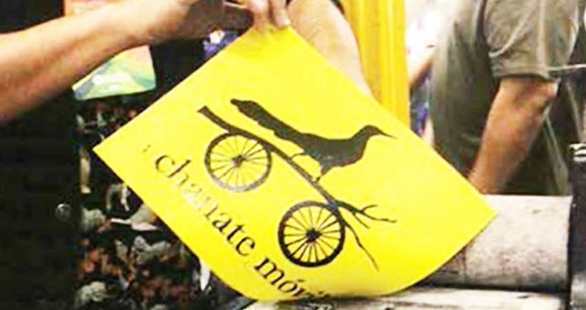 Arte sobre un triciclo; el Chanate, taller móvil de grabado