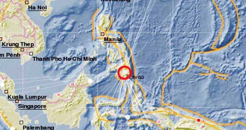 Sismo de magnitud preliminar 6.8 golpea Filipinas