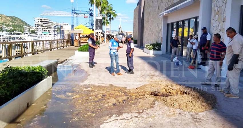 Indignación y asco genera crisis de aguas negras en la Marina y zona turística de CSL