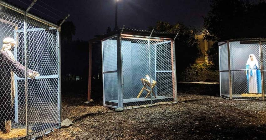 Enjaulan a la Sagrada Familia, como Trump a los migrantes