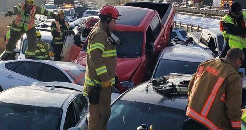 Carambola de 63 autos deja varios heridos en EU