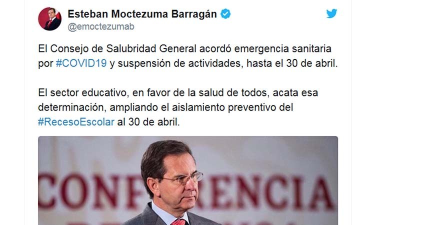 Aislamiento de estudiantes se amplía hasta el 30 de abril, anuncia SEP