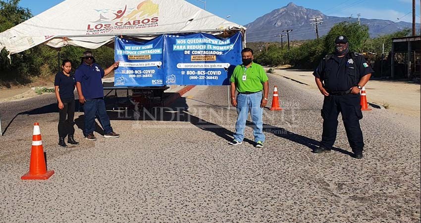 Se mantienen filtros sanitarios en comunidades al norte de Los Cabos