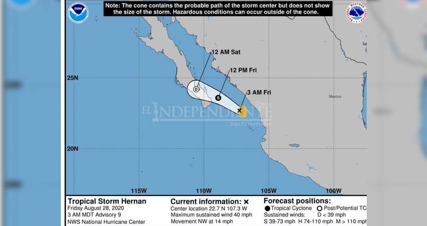 En alerta BCS por la presencia de “Hernan”