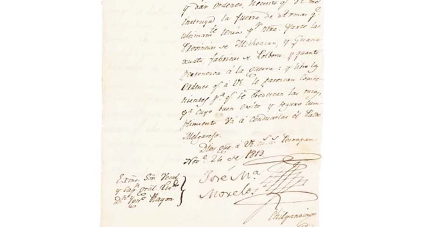 Subastaban carta robada; exigen restituir misiva firmada por José María Morelos