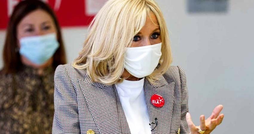 Esposa de Macron entra en cuarentena por contacto de covid-19