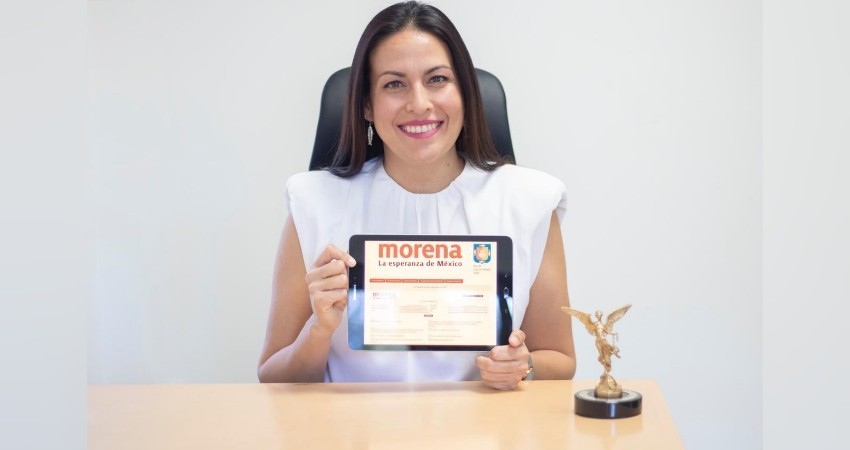 Milena Quiroga se registra como aspirante a la Coordinación de la Defensa de la 4T en La Paz