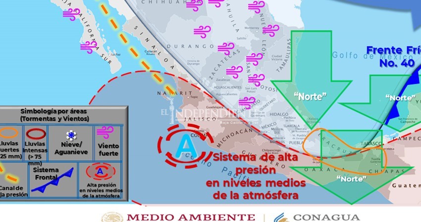 Sistema de alta presión provocará onda cálida el fin de semana en BCS