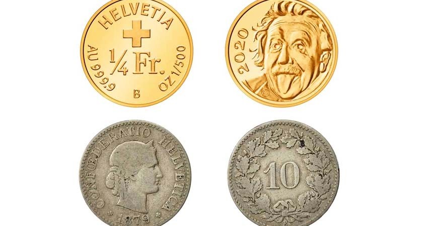 Einstein sacando la legua, la moneda más pequeña del mundo