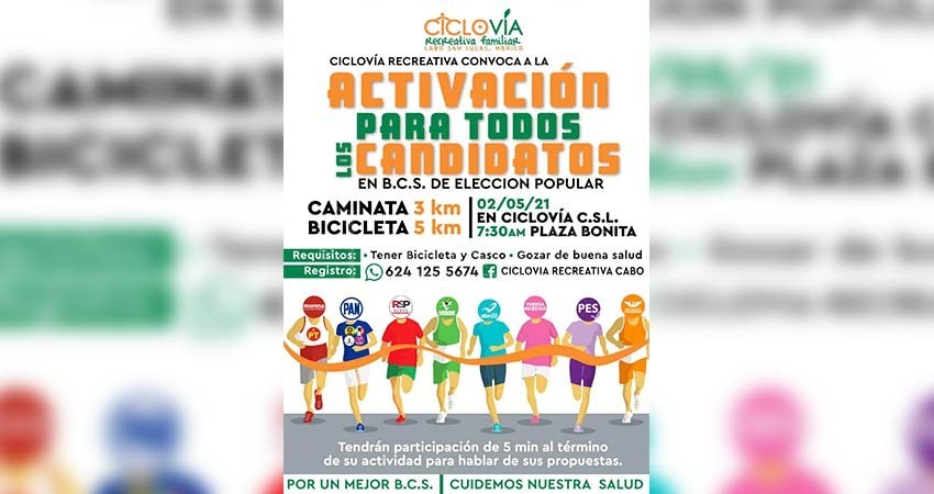 Retan a candidatos a correr o andar en bici