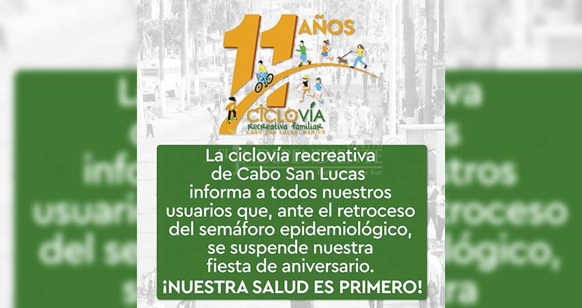Retroceso en el semáforo provoca cancelación de la celebración de la Ciclovía Recreativa