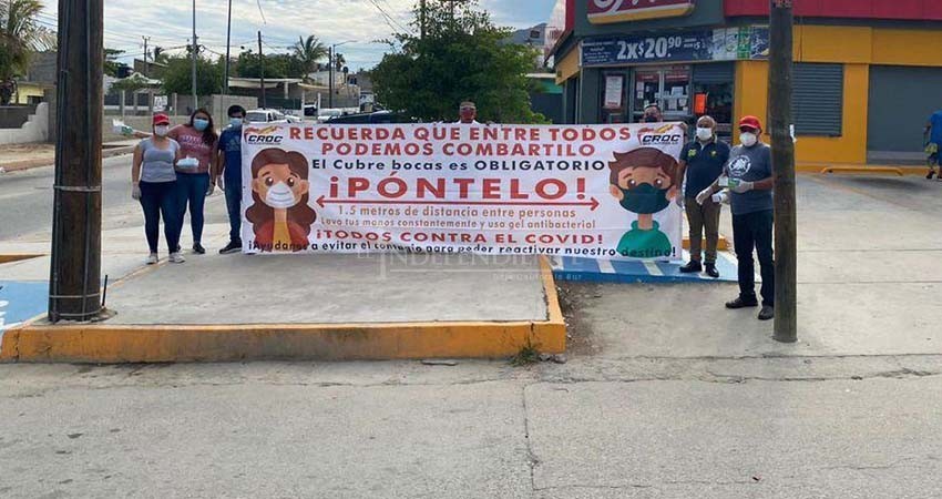 Titánica cruzada para fomentar la sana distancia y medidas sanitarias en Los Cabos