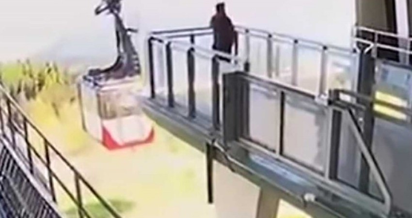 Revelan video de caída de una cabina de teleférico en Italia; 14 personas murieron