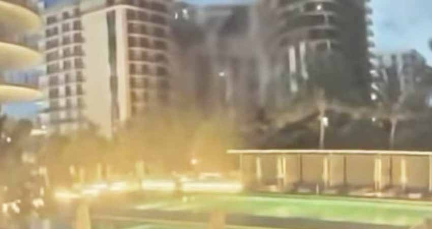 Captan momento exacto del derrumbe de edificio en Miami; video ya es viral