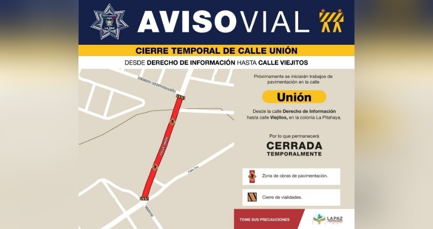 A partir de este lunes habrá cierre de vialidades por obras de pavimentación