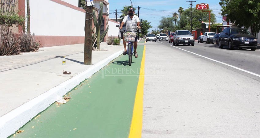 Presenta un 50% de avance la ciclovía de la calle Colima en La Paz