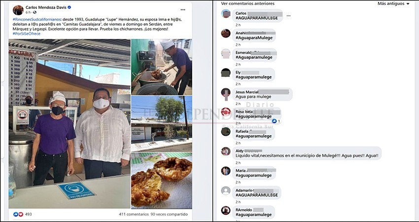 Mulegé sin agua potable; Ayuntamiento se reconecta a la red de energía con “diablito”