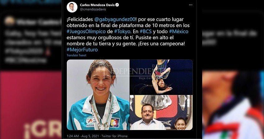 Reclaman a Mendoza Davis; “felicita, pero no apoya a los atletas Sudcalifornianos”