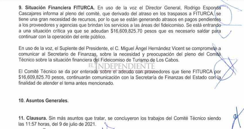 Secretaría de Finanzas no ha entregado recursos a Fiturca