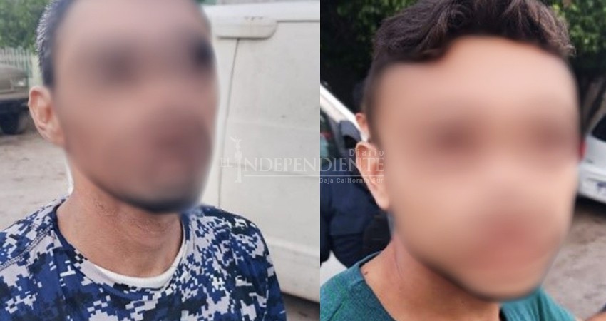 Captura policía estatal a dos personas que huían en vehículo robado