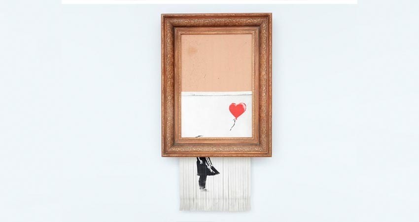 'Love is in the Bin', cuadro de Bansky que fue autodestruido, volverá a ser subastado
