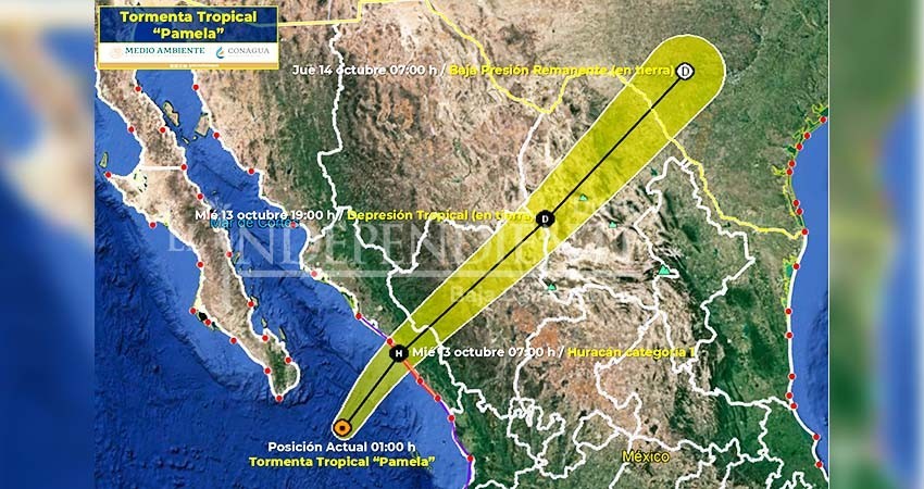 La Tormenta Tropical Pamela se dirige hacia las costas de Sinaloa