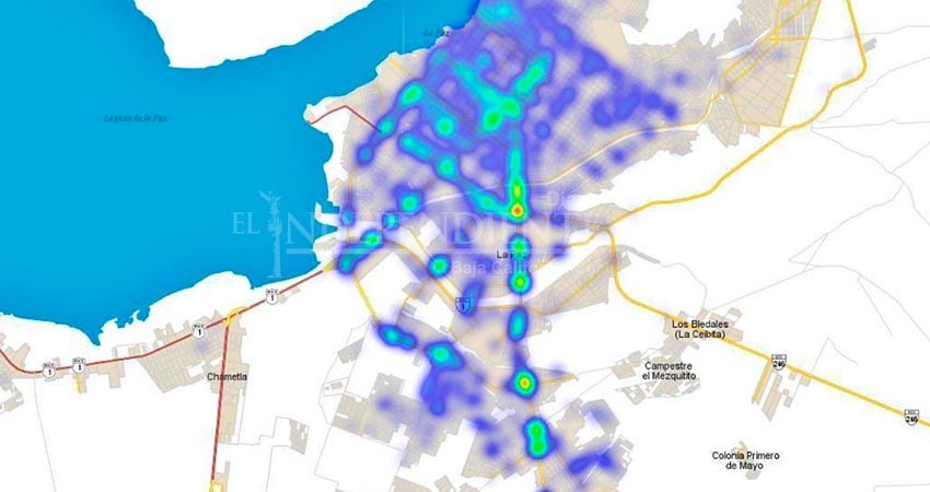 Crea INEGI mapa de los accidentes viales en La Paz