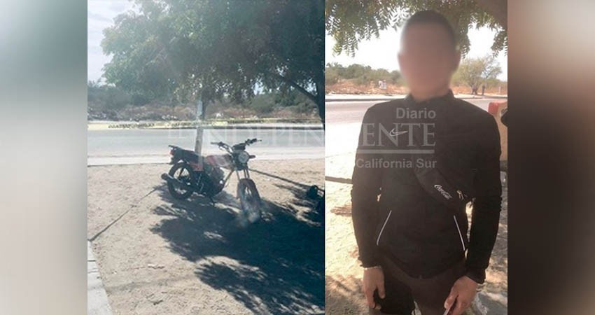 Detiene policía estatal preventiva a un hombre con motocicleta robada