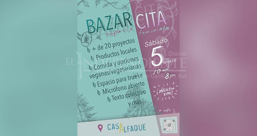 Llevarán a cabo Bazar Feminista en La Paz